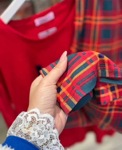 بلوز و شلوار سایز بزرگ نخ پنبه سکسن کد40814