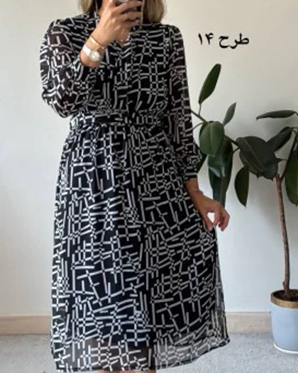 پیراهن حریر سرمه سری 16