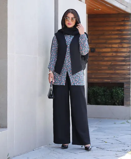 سه تیکه شومیز جلیقه و شلوار هیوا کد 60595