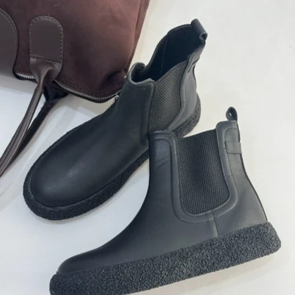 نیم بوت دوکش چرمی زیره برفی4383