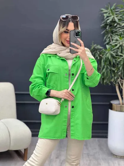 مانتو کتان مداد رنگی