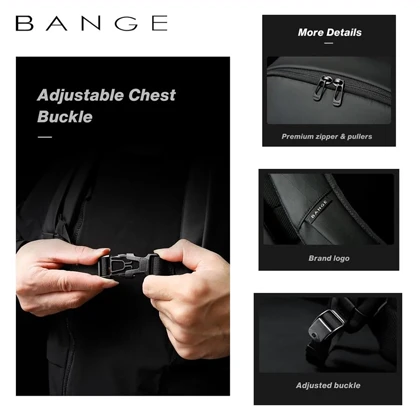 کوله پشتی لپ تاپ 15.6 اینچ بنج Bange اصل مدل BG-3057 ضدآب