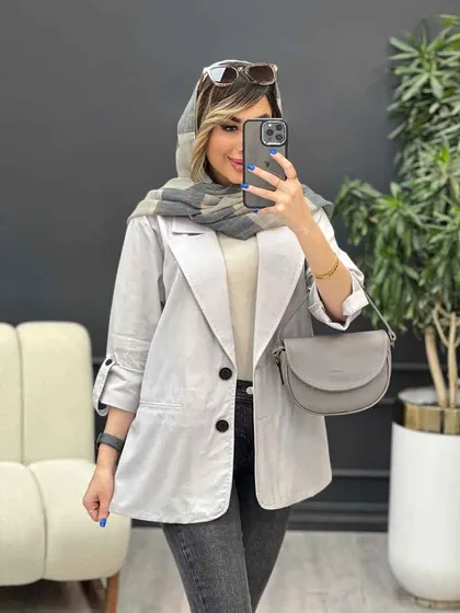 مانتو دو دکمه ثمین