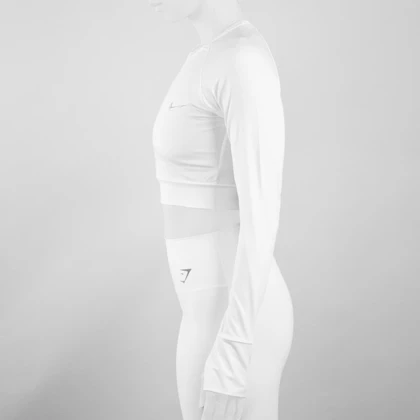 کراپ آستین بلند ورزشی زنانه نایک مدل Py-2B1366 سفید