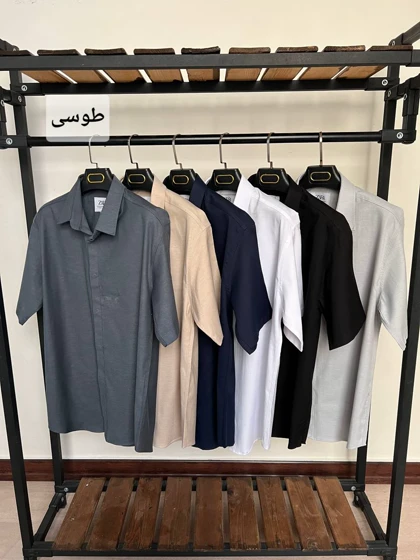 ✨پیراهن استین کوتاه دکمه مخفی 2538✨