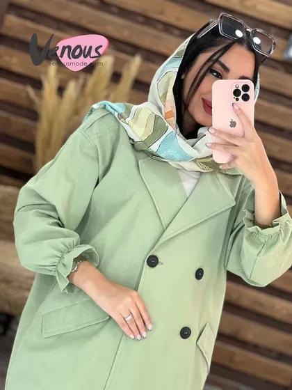 مانتو کتی چهاردکمه آستین کش