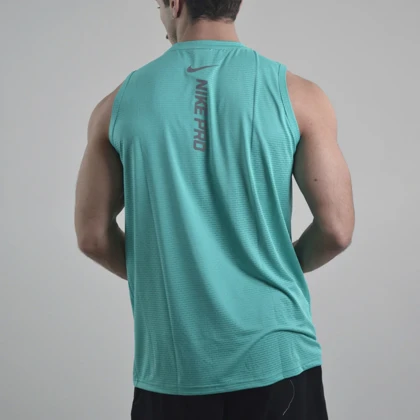 رکابی ورزشی مردانه نایک مدل GMS-Dri Fit-4K0938 سبز آبی