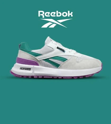 کفش کتانی سفید سبز بنفش REEBOK Unphased Pro مدل 5173