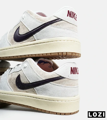 کفش کتانی مردانه و زنانه کرم طوسی بنفش نایک NIKE SB Dunk مدل 7063