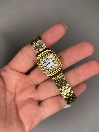ساعت مچی کارتیه پنتر بند طلایی صفحه سفید Cartier Panthere