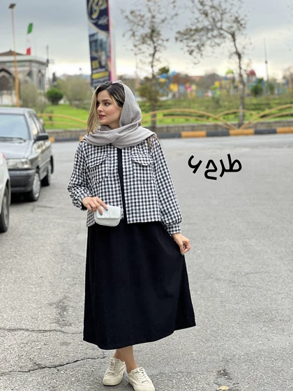 ست پیراهن مانتویی و کت شانل ملودی