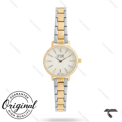 ساعت زنانه کرست مدل 9042-3 دورنگ طلایی Crest-11242-L