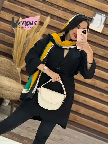 مانتو تک دکمه کمرگت دار