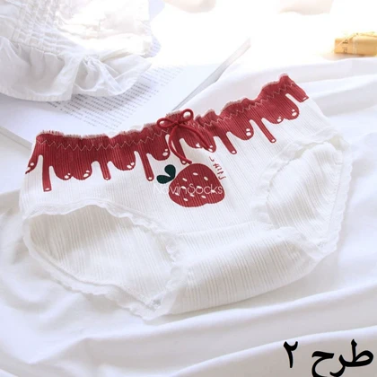 شورت کبریتی طرح توت فرنگی قرمز