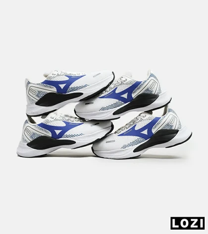 کفش کتانی مردانه سفید آبی MIZUNO wave rider 24