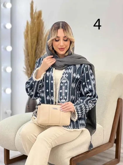 مانتو طرح دار آستین ریش