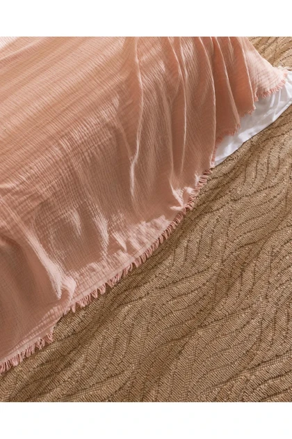 روتختی دو نفره پنبه‌ای Madame Coco مدل Auxence - صورتی پودری