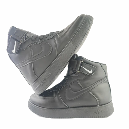 کفش اسپرت زنانه وپسرانه مدل نایکی ایرفورس ساق‌دار nike airforce مشکی کد 69