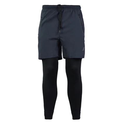 شلوارک و لگ سرهمی ورزشی مردانه مدل PY-3M1432 طوسی تیره