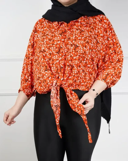 شومیز گره‌ای پفکی وارداتی 7321