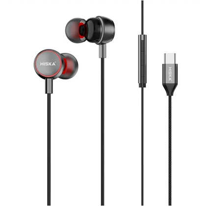 هندزفری سیمی تایپ سی هیسکا HISKA مدل HK-747C با میکروفون