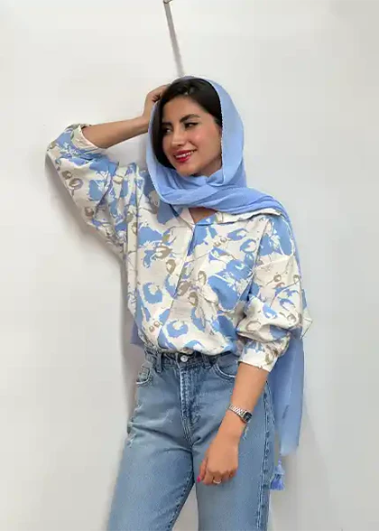 شومیز طرح دار کد 4072
