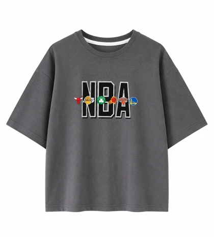 تیشرت طوسی طرح NBA