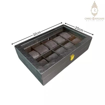 جعبه ده تایی چوبی داخل مشکی Watch Box