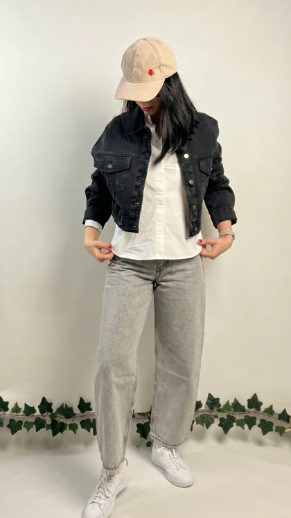 کت جین مشکی استرادیواریوس