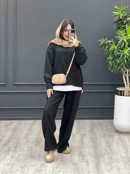 ست پشمی شلوار چاک‌دار