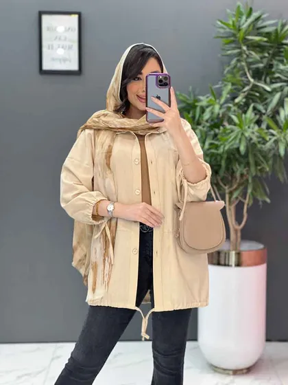 مانتو جیب دوبل آستین بند دار