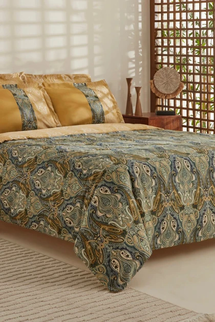 سرویس روتختی دو نفره Karaca Home مدل Sherie ساتن پنبه‌ای - سبز