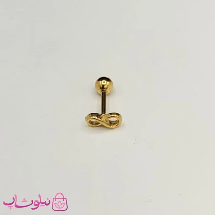 پیرسینگ گوش رنگ طلایی مدل بینهایت کد 110