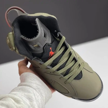 کفش نایک ایر جردن 6 تراویس اسکات الیو Nike Air Jordan 6 Travis Scott Olive