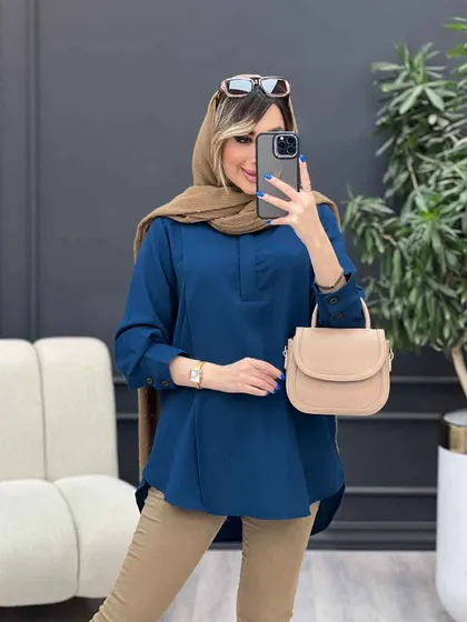 مانتو بغل سه دکمه آستین پیله