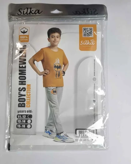 ست لباس راحتی پسرانه سیلکا طرح brave