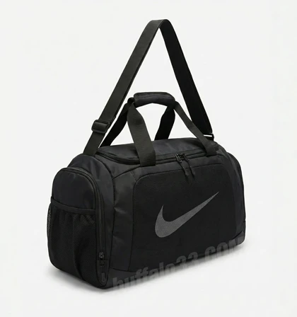 ساک ورزشی نایکی (Nike) کد 049 مشکی جاکفشی دار و دسته‌های پرچ شده (30 لیتری)
