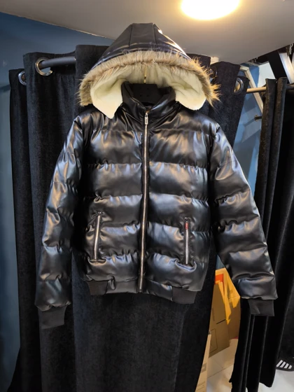 کاپشن چرم پفکی مردانه-بسیار ضخیم و با کیفیت