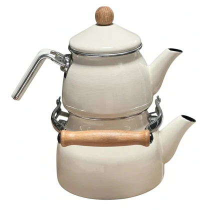 ست کتری و قوری شاهین مدل KRM-PRL گنجایش کتری 2.1 لیتر گنجایش قوری 1.1 لیتر