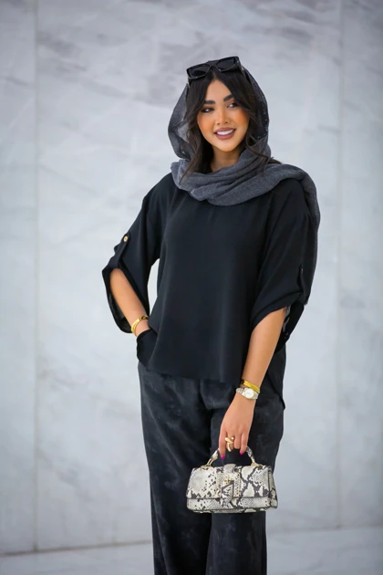 مانتو کنفی کراش یقه گرد