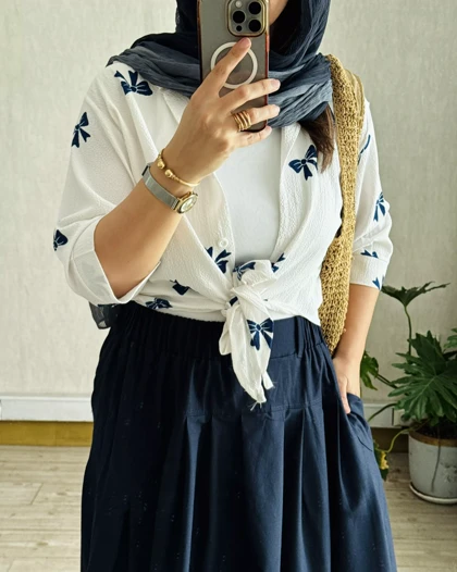 شومیز جلوگره پاپیون 1