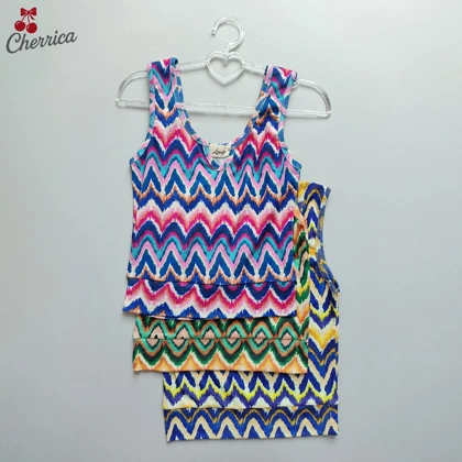 ست کراپ و شلوارک آبرنگ