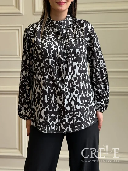شومیز یقه فرنچ بسته طرحدار