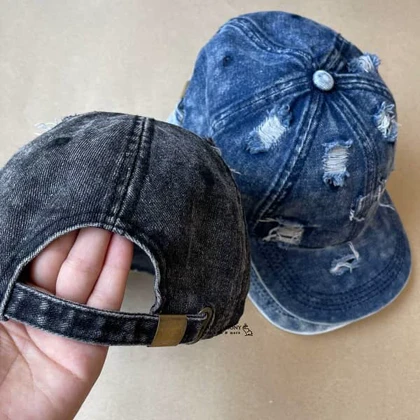 کلاه تابستانه جین زاپ‌دار