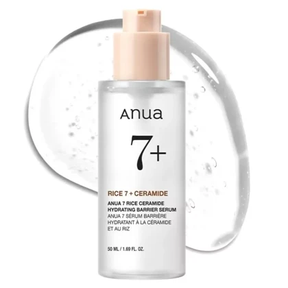 سرم آبرسان و ترمیم‌کننده Anua, مدل Rice Ceramide 7 حاوی نیاسینامید 3٪، آلفا آربوتین و سرامید حجم 50 میلی‌لیتر