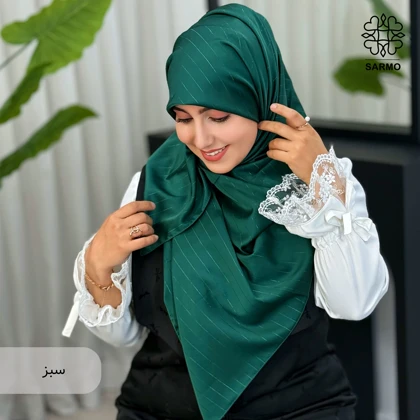 روسری ساتن ابریشم زردخت