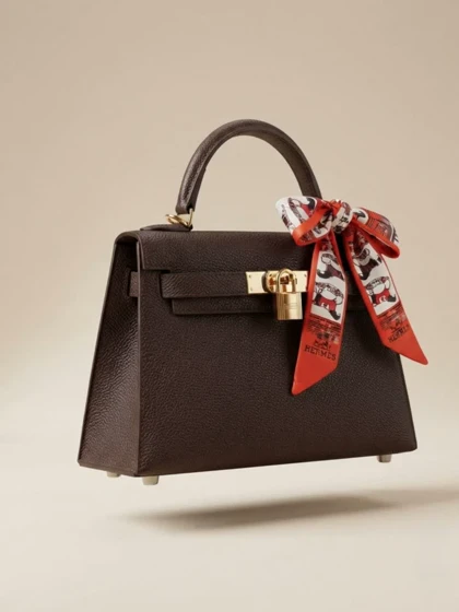 کیف HERMES وارداتی قهوه ای تیره هرمس ترند مد