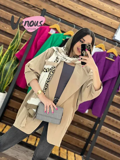 مانتو لینن کتی یقه آمریکایی