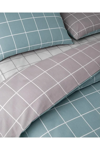 سرویس روتختی دو نفره English Home مدل Gridline روتختی با ملحفه