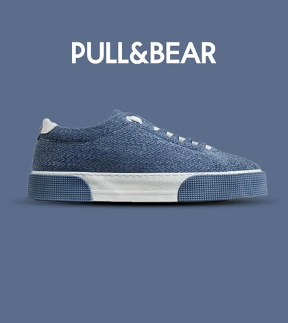 کفش کتانی مردانه آبی سفید PULL & BEAR مدل 7449